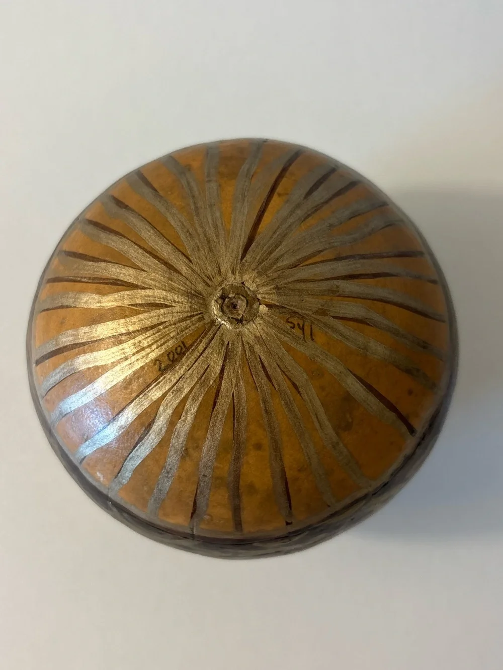 Hand‑Carved Decorative Gourd Bowl • Folk Art • Rustic Boho Home Decor